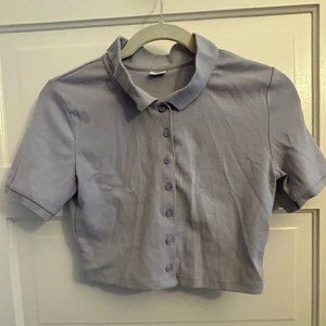 Purple Cropped Aritzia Button down